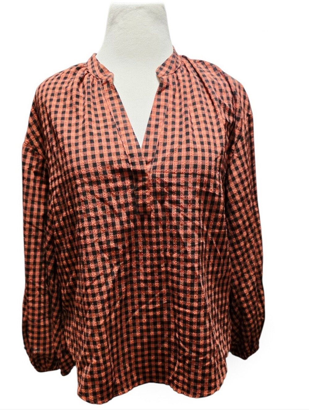 a new day - Orange and black Gingham  - Size L